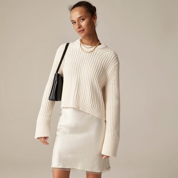 J.Crew Heritage cotton fisherman crewneck sweater - Ivory - Picture 1 of 3